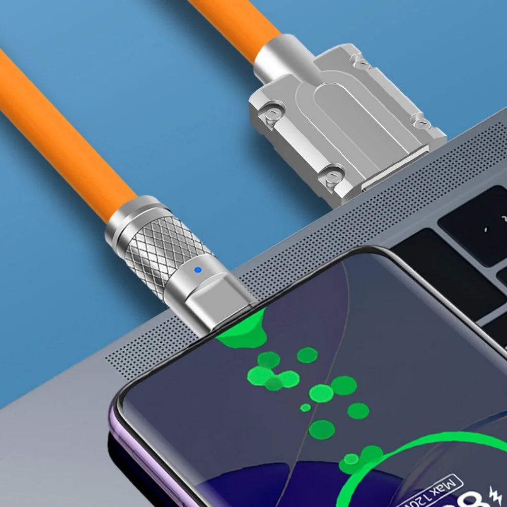 USB to Type-C Fast Charging Cable (120W) | 180° Rotation | High-Speed ​​Data Transfer for iPhone and Samsung