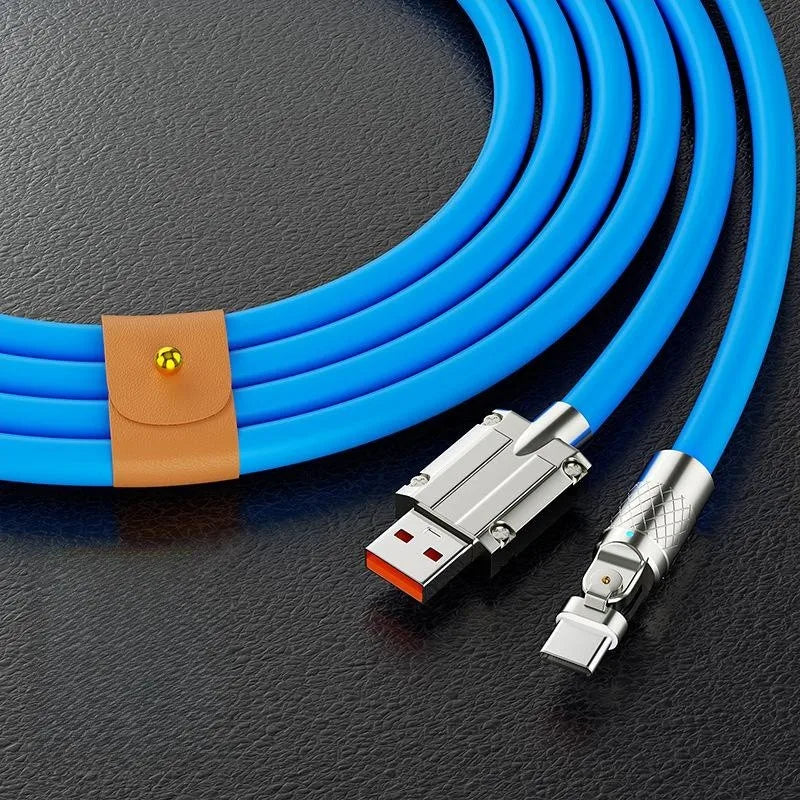 USB to Type-C Fast Charging Cable (120W) | 180° Rotation | High-Speed ​​Data Transfer for iPhone and Samsung