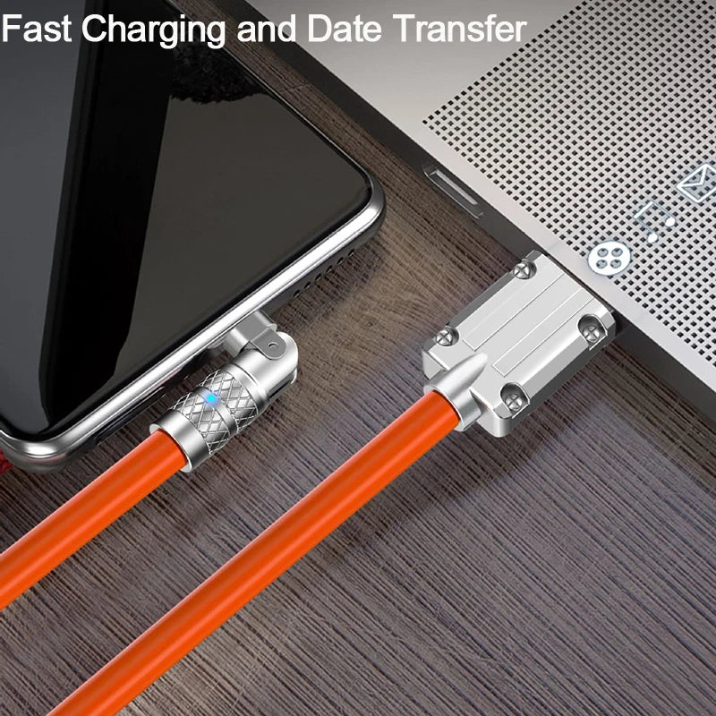 USB to Type-C Fast Charging Cable (120W) | 180° Rotation | High-Speed ​​Data Transfer for iPhone and Samsung