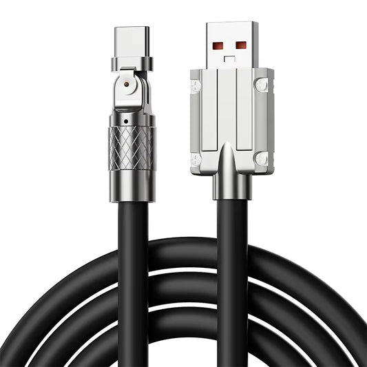 USB to Type-C Fast Charging Cable (120W) | 180° Rotation | High-Speed ​​Data Transfer for iPhone and Samsung