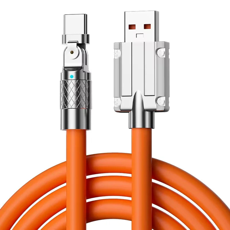 USB to Type-C Fast Charging Cable (120W) | 180° Rotation | High-Speed ​​Data Transfer for iPhone and Samsung